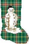 Victorian Snowman dollhouse miniature needlepoint Christmas stocking chart
